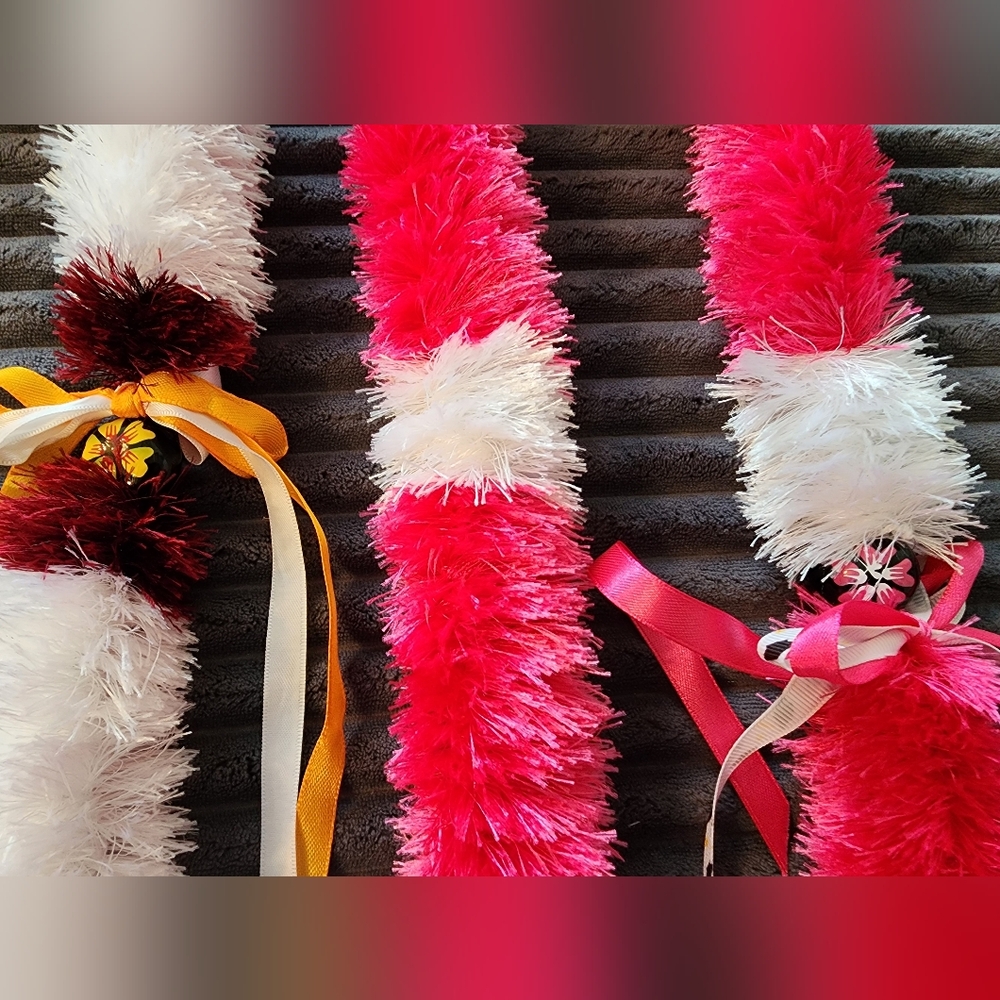 Eyelash Fur And Satin Ribbon Leis